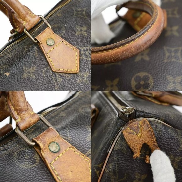 Auth LOUIS VUITTON Speedy 30 Travel Hand Bag Monogram Leather Brown - Picture 8 of 16